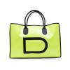 DELVAUX tote bag in yellow fluorescent patent canvas