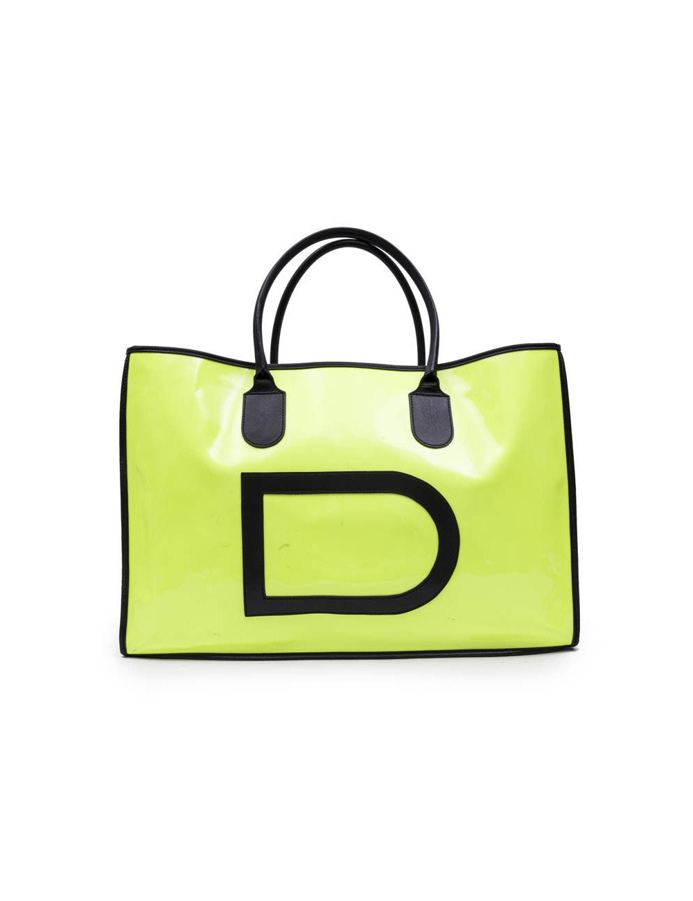 Sac cabas DELVAUX verni jaune fluo