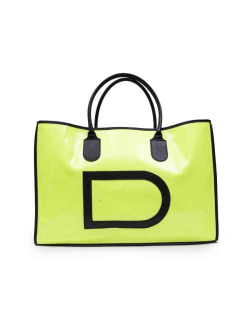 Sac cabas DELVAUX verni jaune fluo