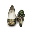 PRADA Pumps with Green and Pink Prints and Square Toe Size 38.5FR