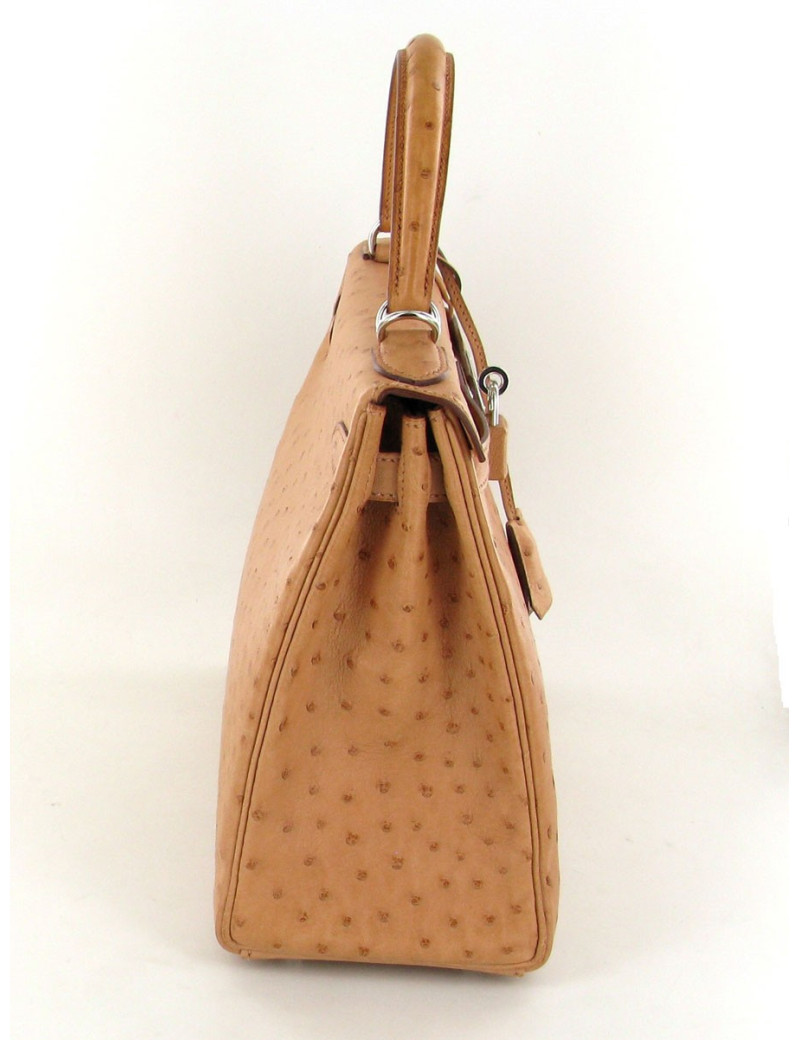 Kelly II 28 HERMÈS autruche naturel