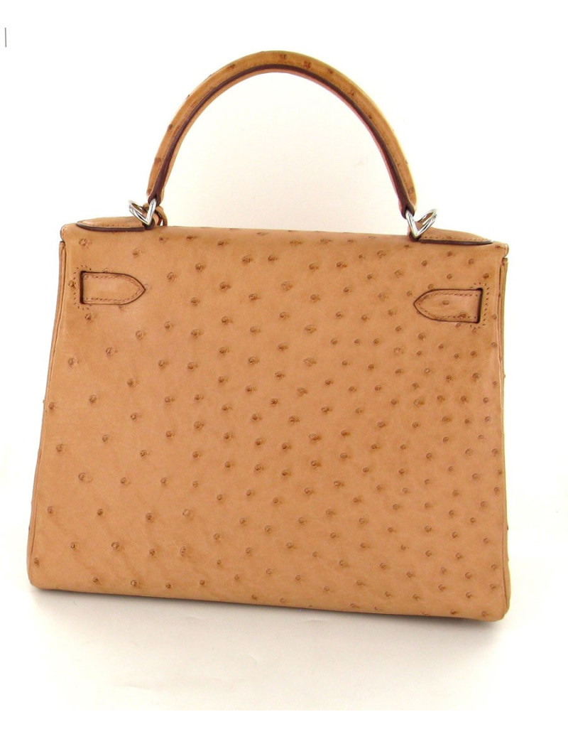 Kelly II 28 HERMÈS autruche naturel