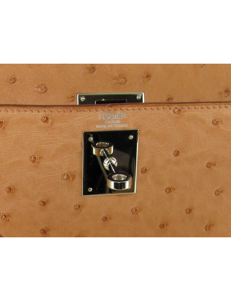 Kelly II 28 HERMÈS autruche naturel