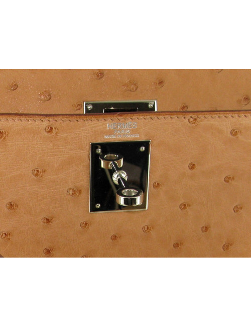 Kelly II 28 HERMÈS autruche naturel