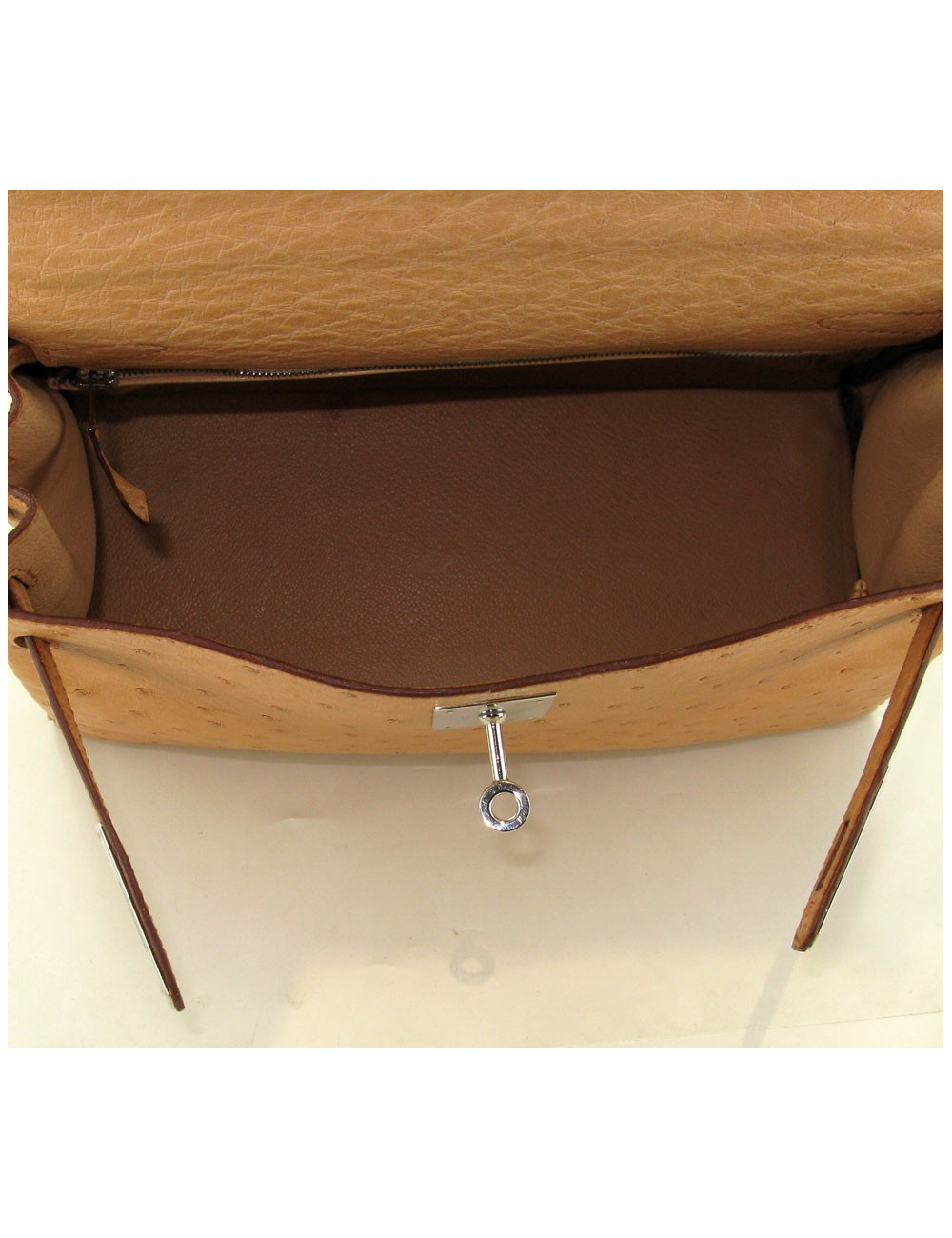 Kelly II 28 HERMÈS autruche naturel