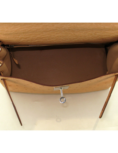 Kelly II 28 HERMÈS autruche naturel