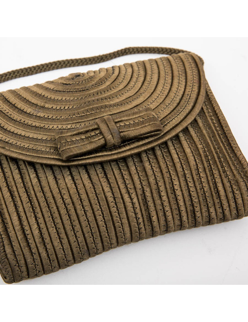 YSL YVES SAINT LAURENT Rive Gauche mini bag in bronze color fabric