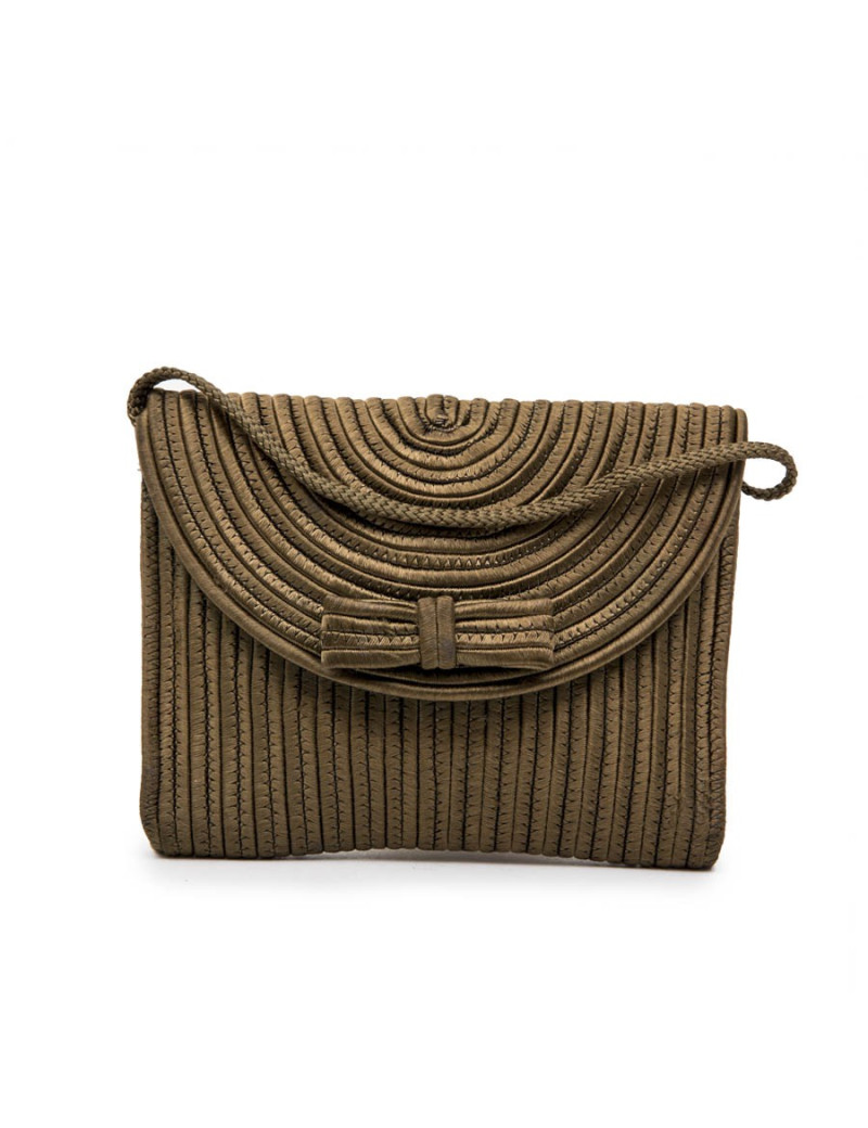 YSL YVES SAINT LAURENT Rive Gauche mini bag in bronze color fabric