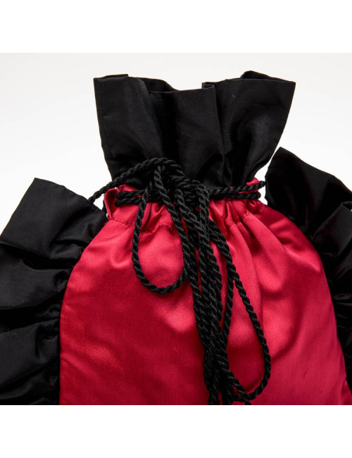 Minaudière YSL YVES SAINT LAUREN en satin duchesse  rouge et noir