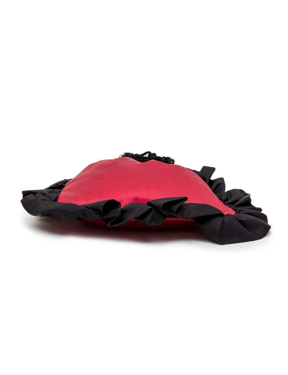 Minaudière YSL YVES SAINT LAUREN en satin duchesse  rouge et noir