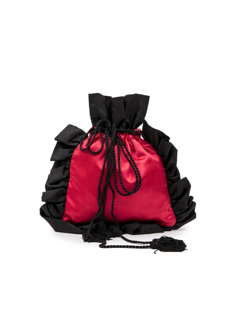 YSL YVES SAINT LAUREN minaudière in red and black satin