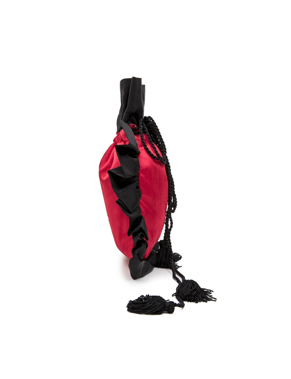 Minaudière YSL YVES SAINT LAUREN en satin duchesse  rouge et noir