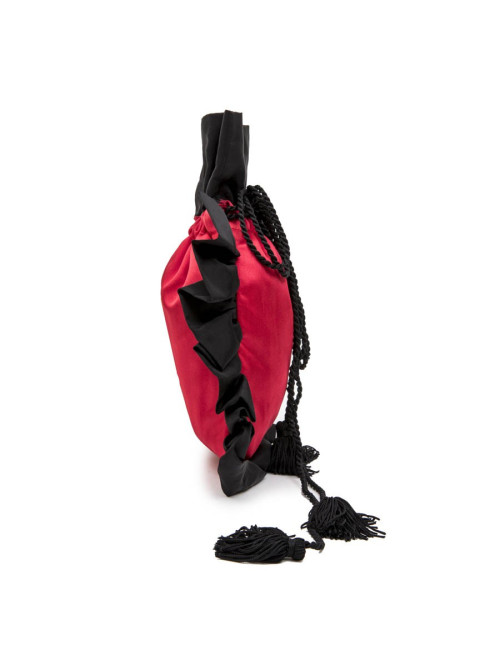 YSL YVES SAINT LAUREN minaudière in red and black satin