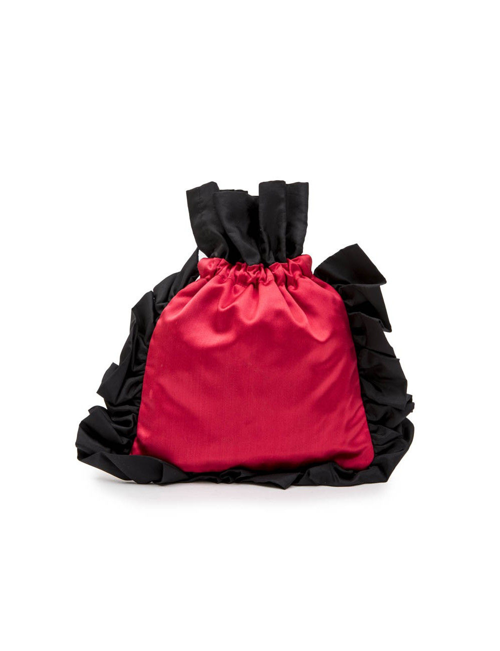 Minaudière YSL YVES SAINT LAUREN en satin duchesse  rouge et noir