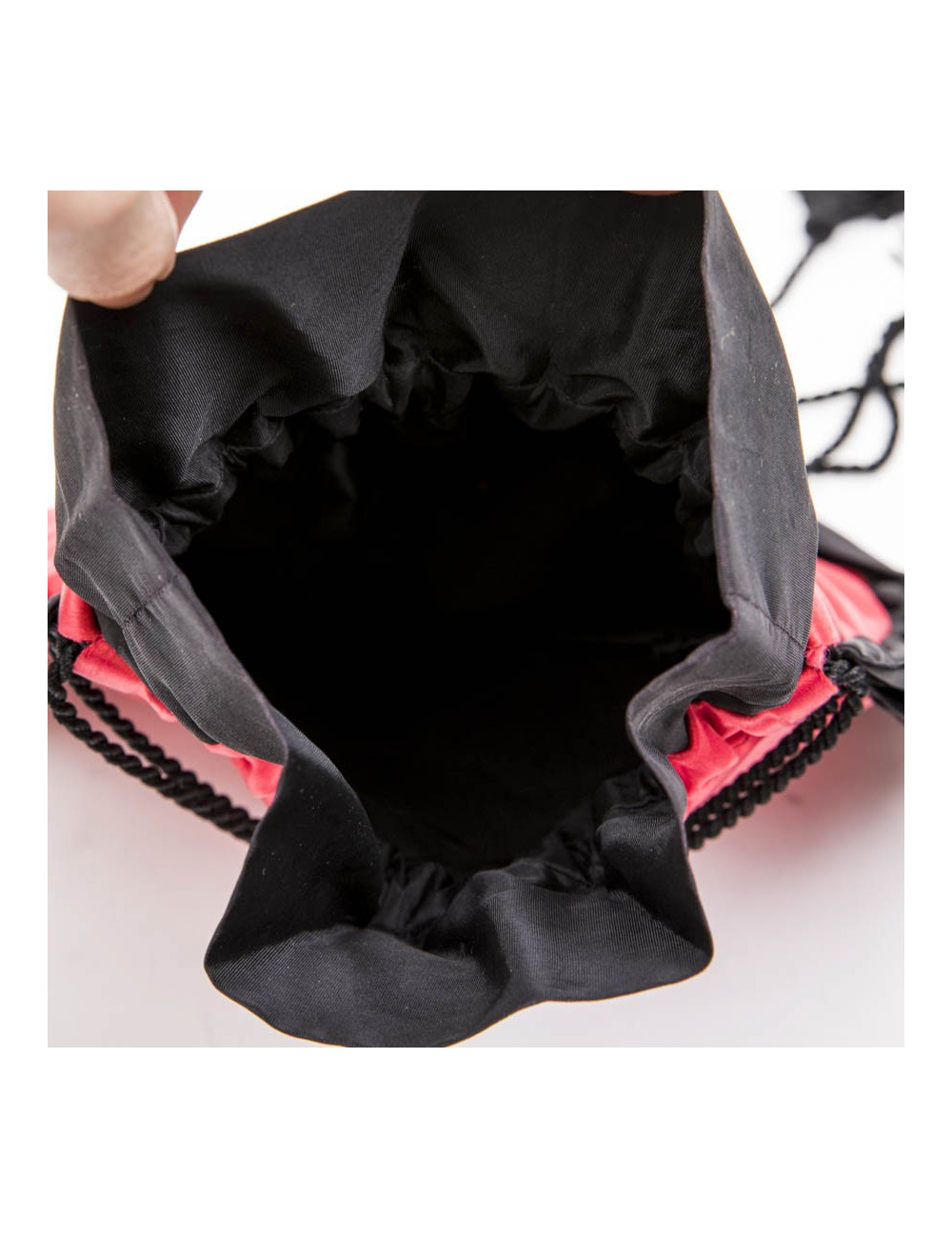 Minaudière YSL YVES SAINT LAUREN en satin duchesse  rouge et noir