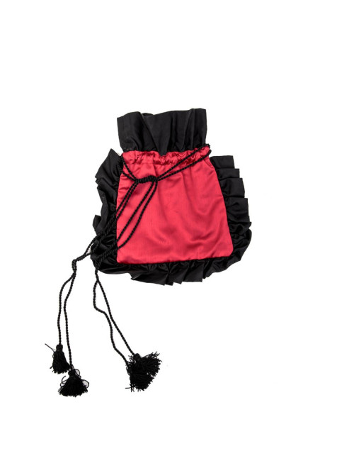 Minaudière YSL YVES SAINT LAUREN en satin duchesse  rouge et noir