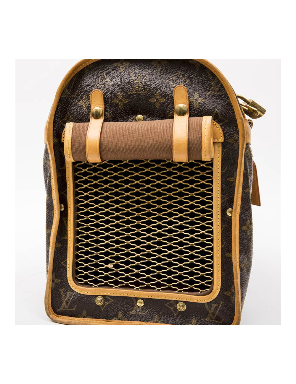  LOUIS VUITTON T 40 dog bag carrier in brown monogram canvas