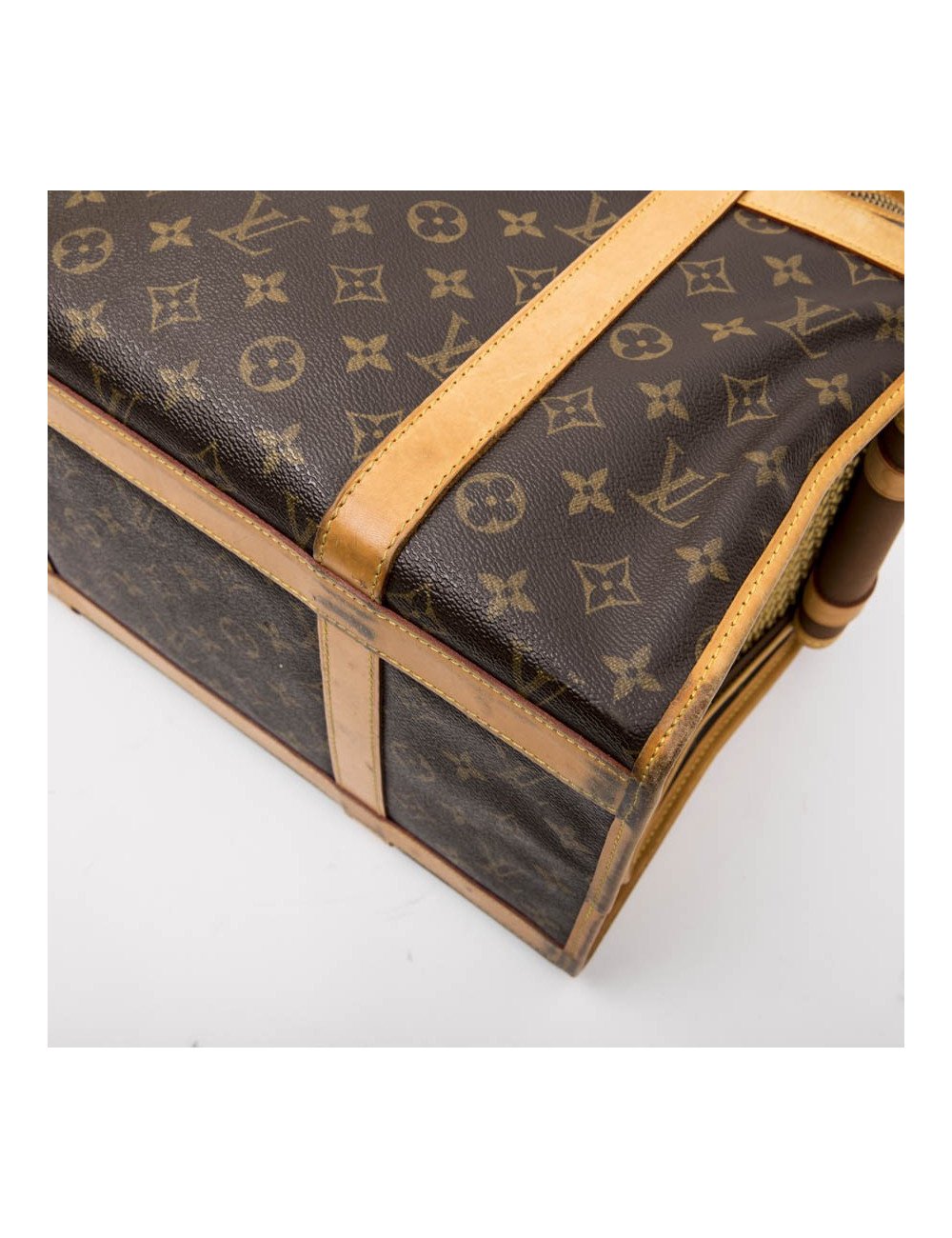  LOUIS VUITTON T 40 dog bag carrier in brown monogram canvas