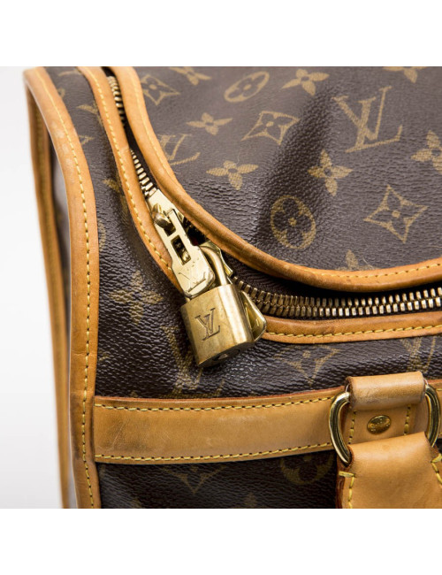  LOUIS VUITTON T 40 dog bag carrier in brown monogram canvas