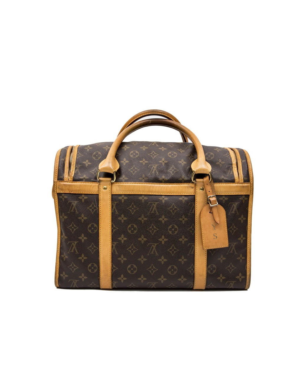  LOUIS VUITTON T 40 dog bag carrier in brown monogram canvas