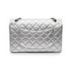 Sac timeless CHANEL cuir argent 