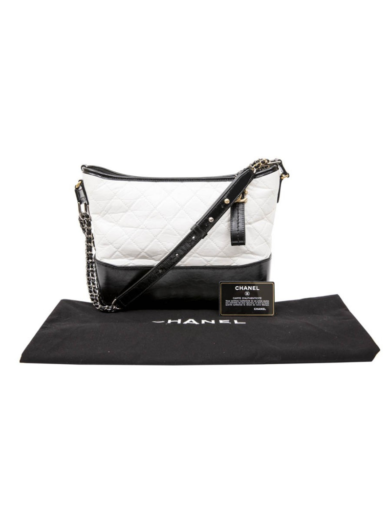 CHANEL Hobo Gabrielle bag in black and white leather