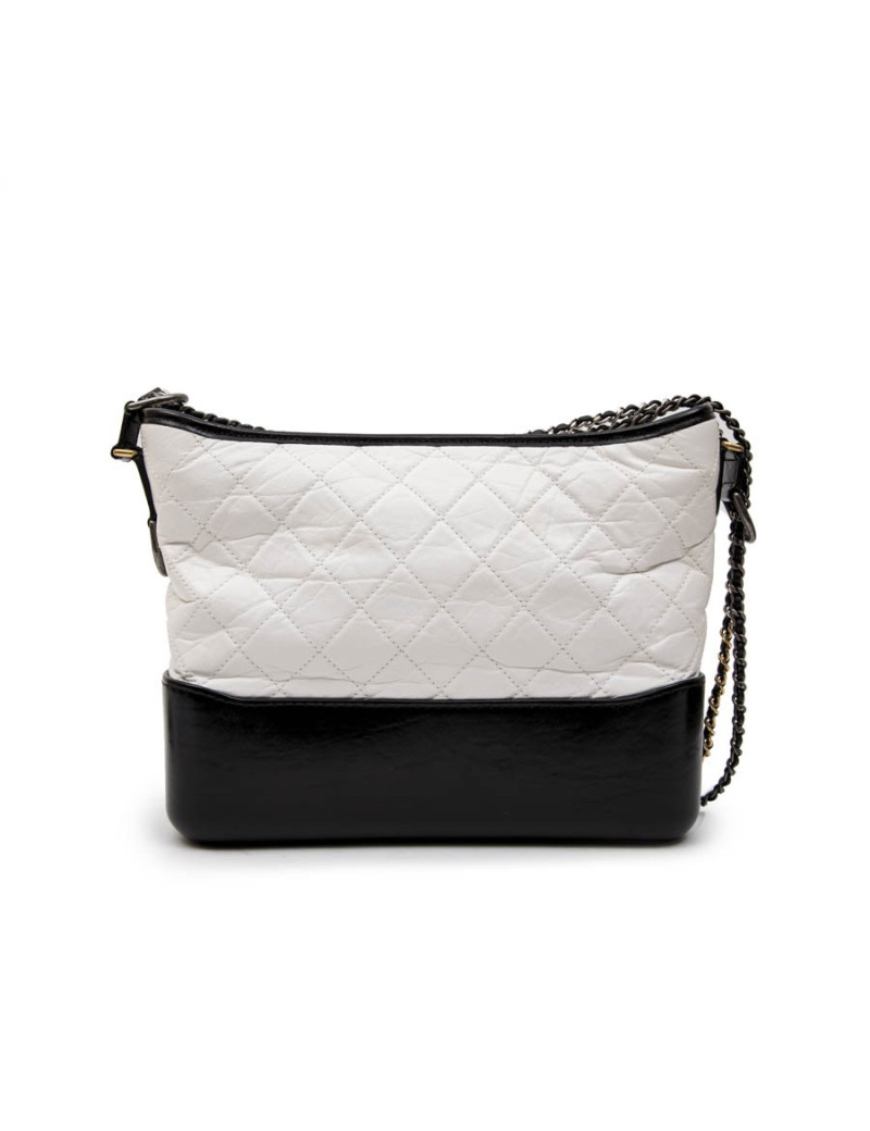 Sac Hobo Gabrielle CHANEL bicolore blanc et noir