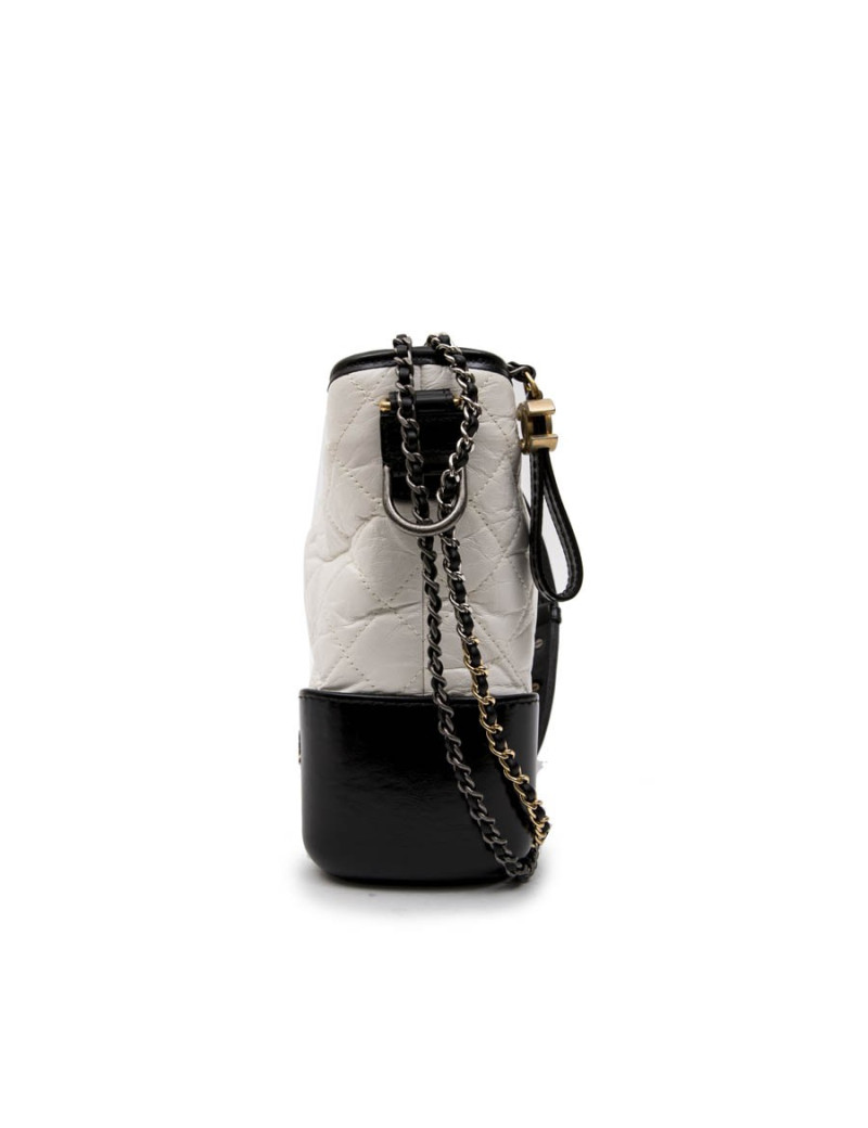 Sac Hobo Gabrielle CHANEL bicolore blanc et noir