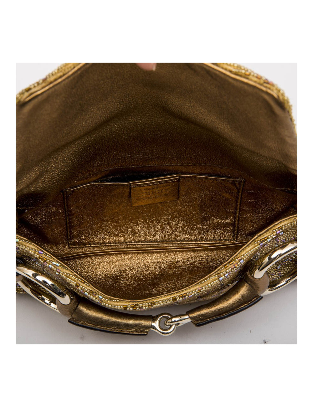 Sac GUCCI brodé perles et monogram boucle Mors