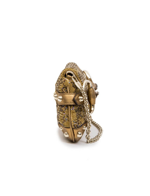 Sac GUCCI brodé perles et monogram boucle Mors