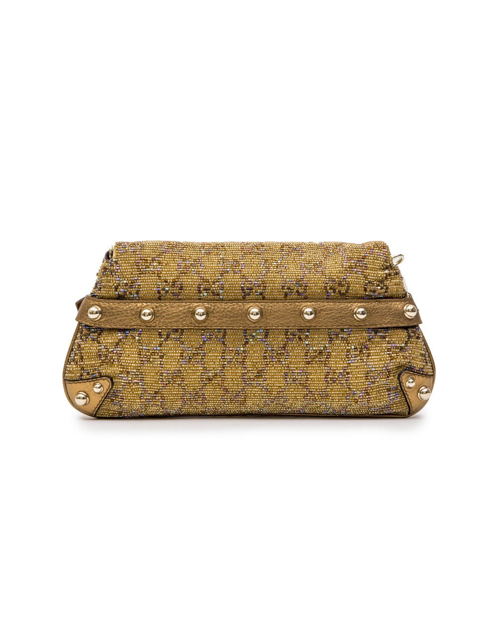 Sac GUCCI brodé perles et monogram boucle Mors