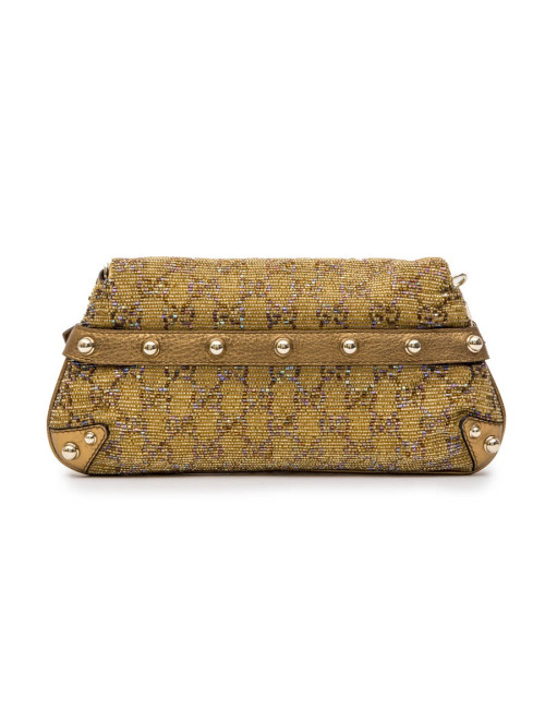 Sac GUCCI brodé perles et monogram boucle Mors