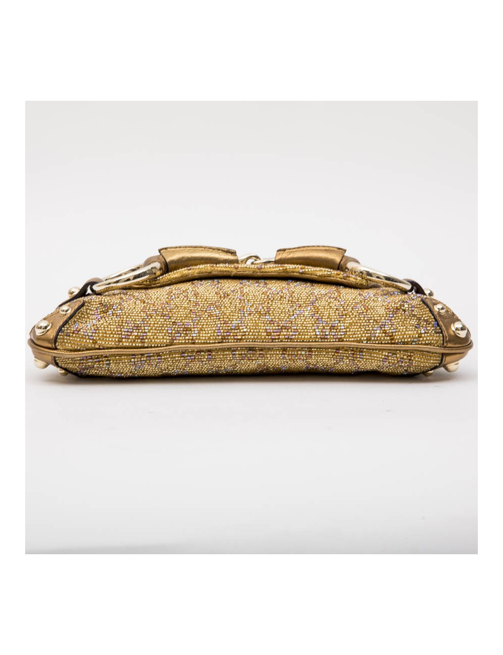 Sac GUCCI brodé perles et monogram boucle Mors