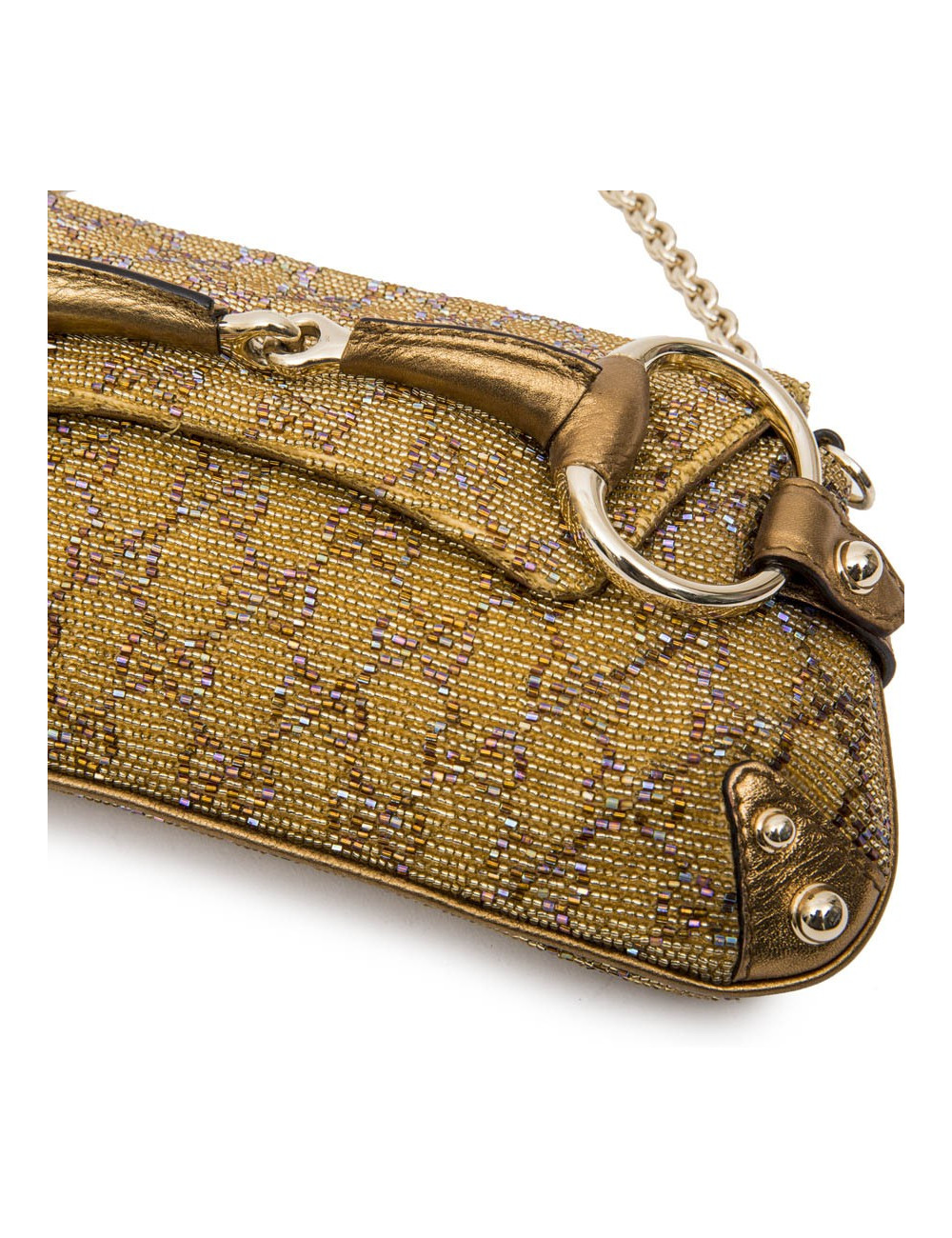 Sac GUCCI brodé perles et monogram boucle Mors