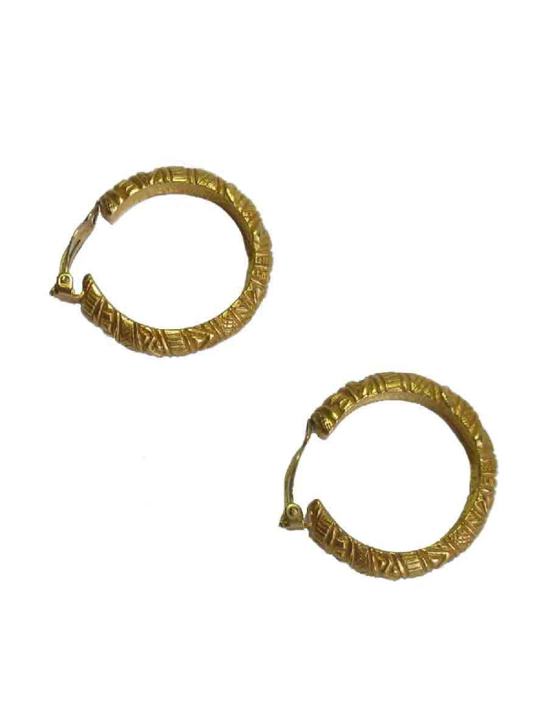 Boucles d'oreille créoles clips YSL YVES SAINT LAURENT Vintage