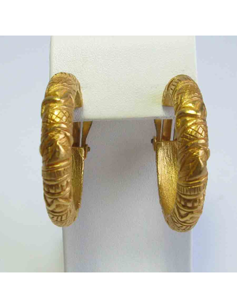 YSL YVES SAINT LAURENT Vintage hoop earrings in gilt metal