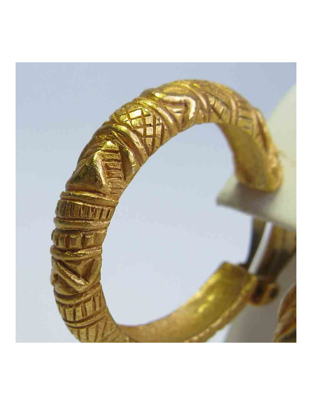  Boucles d'oreille créoles clips YSL YVES SAINT LAURENT Vintage en métal doré