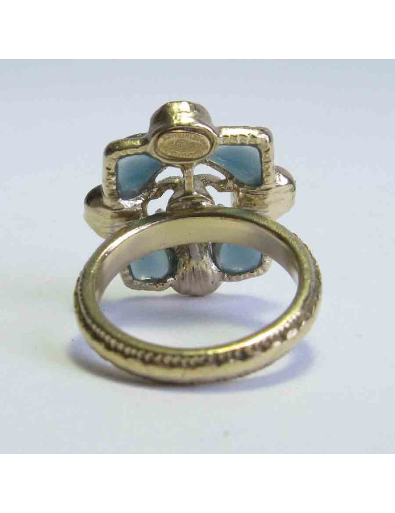 Bague CHANEL perles et bleu