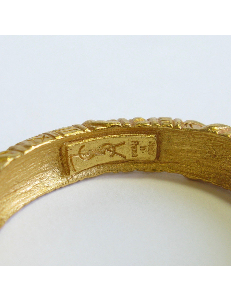 Boucles d'oreille créoles clips YSL YVES SAINT LAURENT Vintage