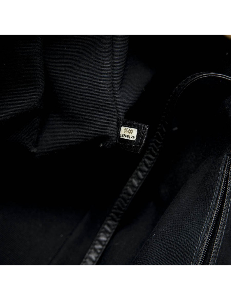 Sac cabas CHANEL cuir vieilli noir