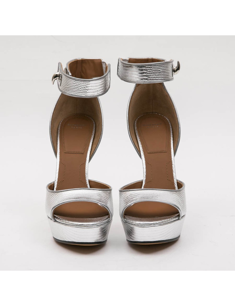 Sandales t 39 plates-formes en cuir effet lézard Shark Lock