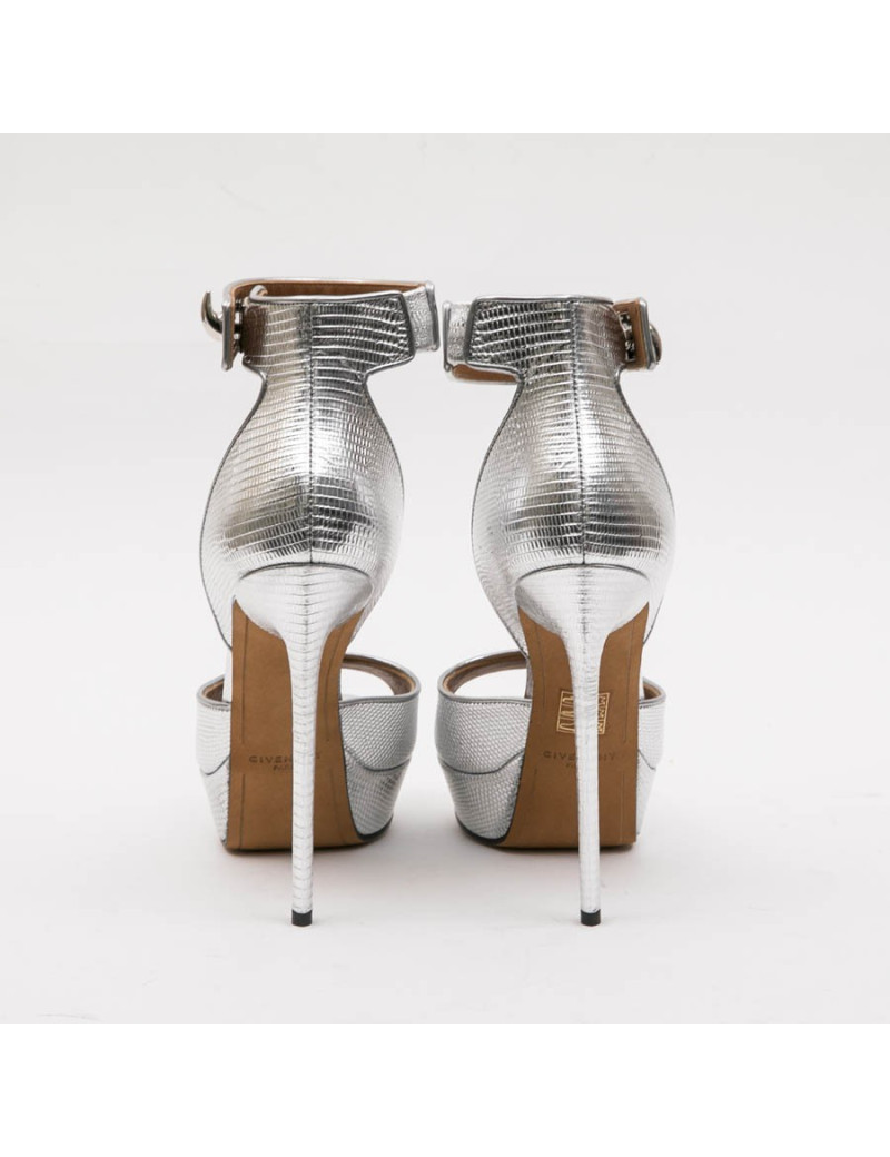 Sandales t 39 plates-formes en cuir effet lézard Shark Lock