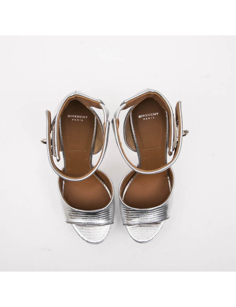 Sandales t 39 plates-formes en cuir effet lézard Shark Lock