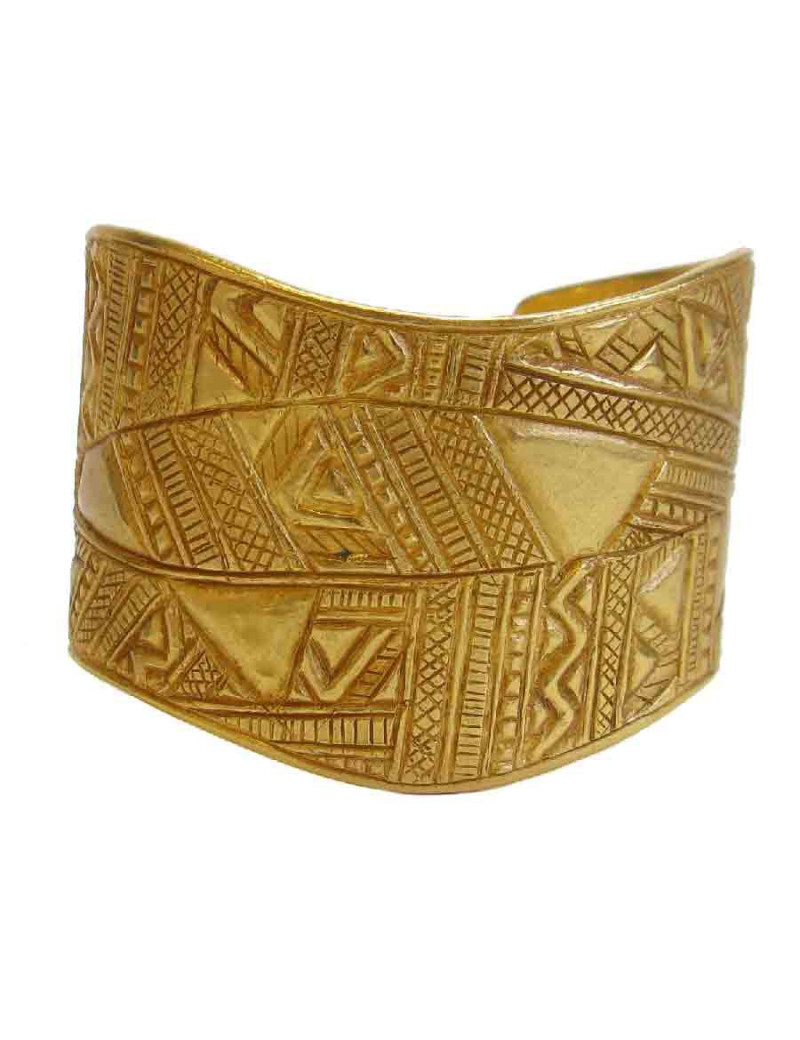 YSL YVES SAINT LAURENT Vintage cuff bracelet in matte gilded metal