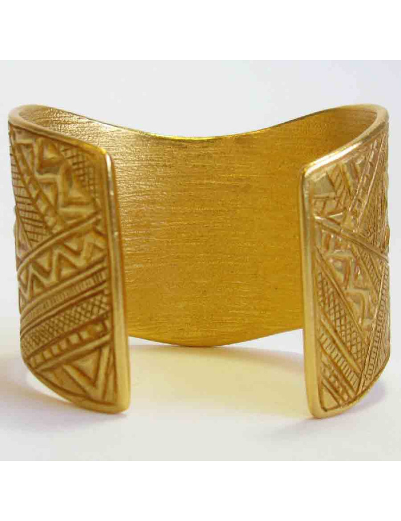 YSL YVES SAINT LAURENT Vintage cuff bracelet in matte gilded metal