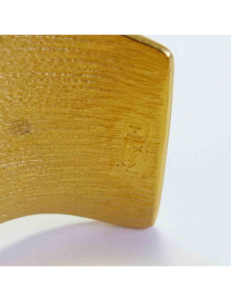 YSL YVES SAINT LAURENT Vintage cuff bracelet in matte gilded metal