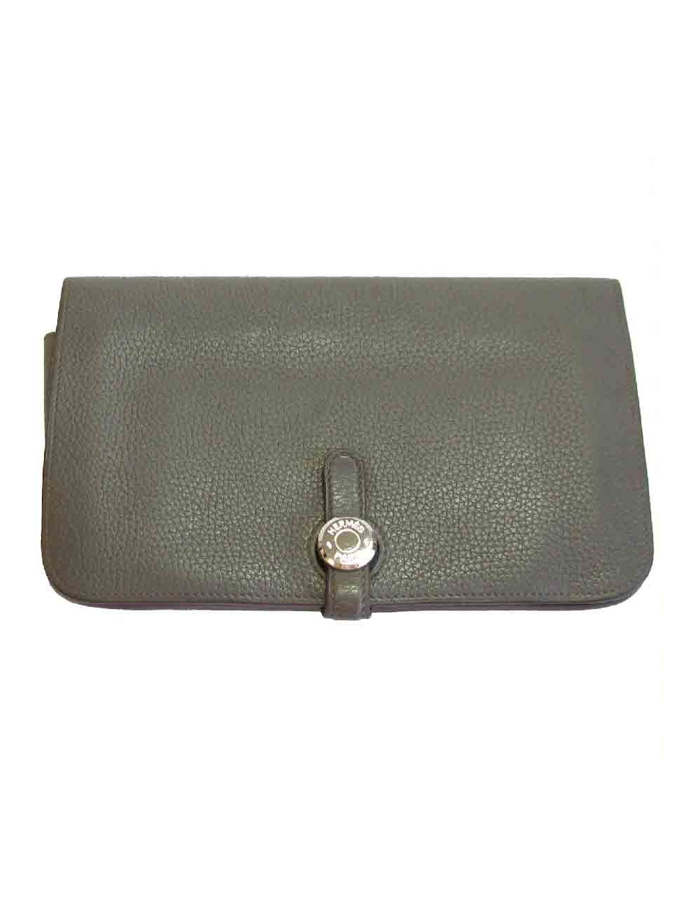 Portefeuille et pochette HERMES Dogon Duo en cuir togo étoupe