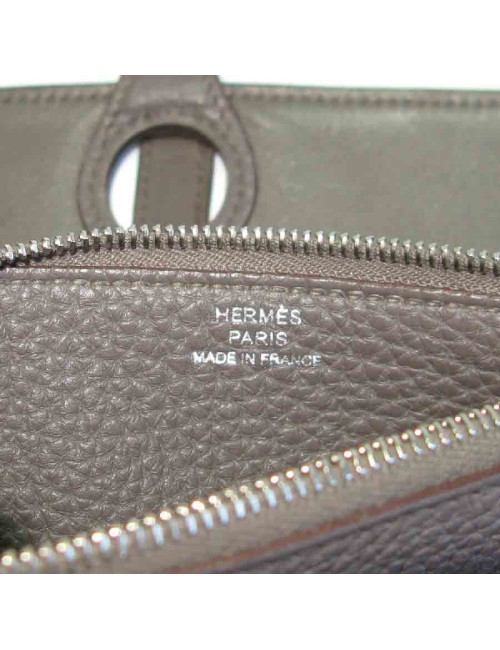 Portefeuille et pochette HERMES Dogon Duo en cuir togo étoupe