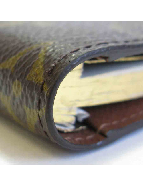 Couverture bloc note LOUIS VUITTON en toile monogram marron