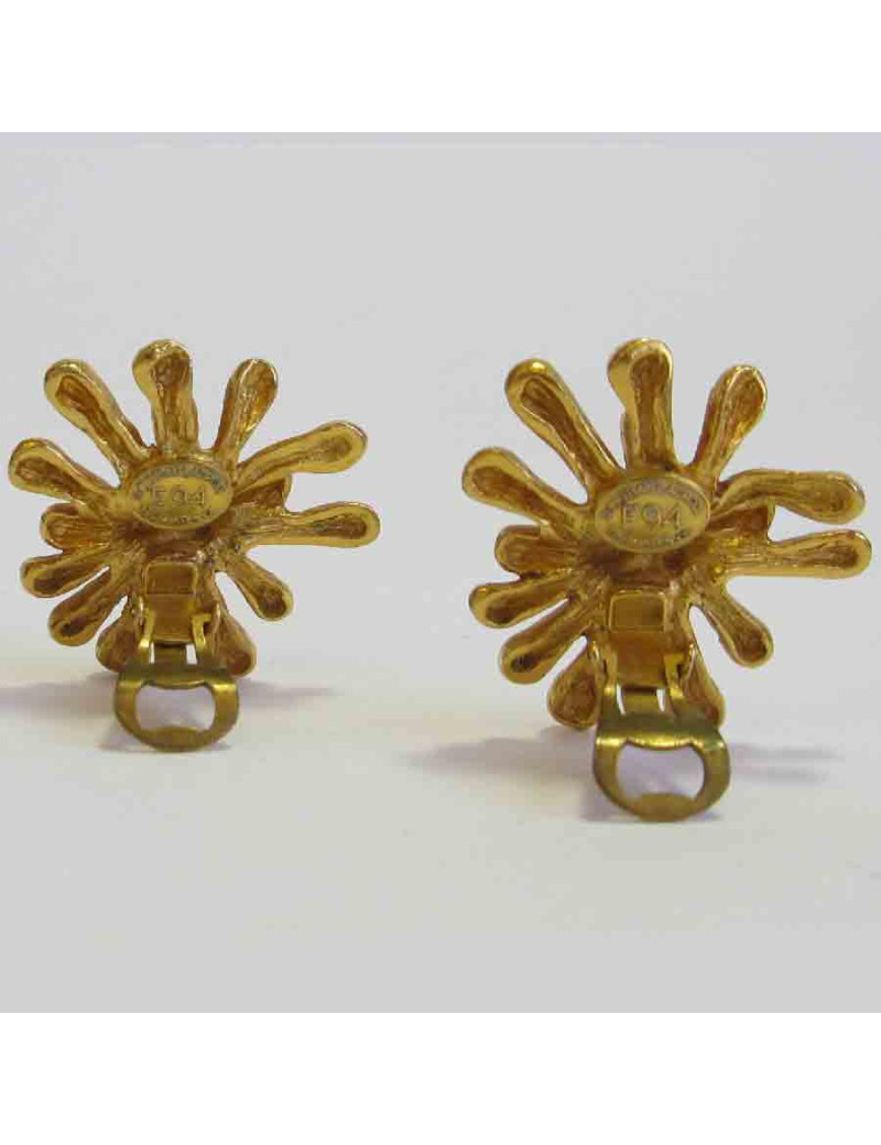 Boucles d'oreille clips CHRISTIAN LACROIX Vintage en métal doré